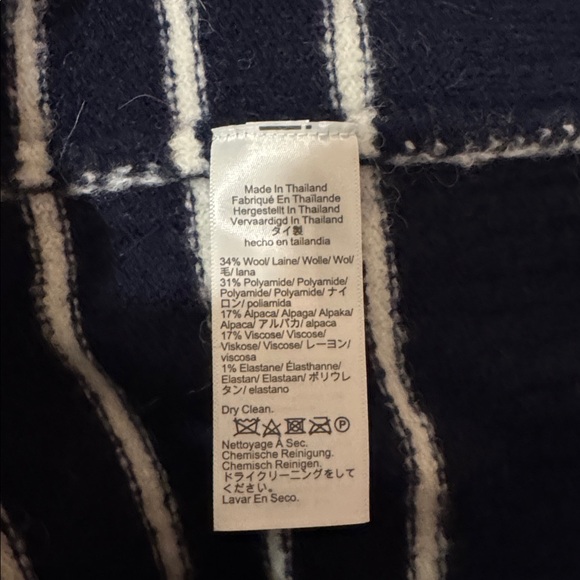 Madewell Navy and White Striped Collared Pullover Sweater - Picture 10 of 10